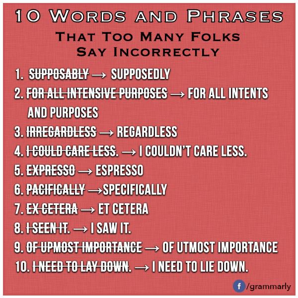 10 Words and Phrases that Too Many Folks Say Incorrectly